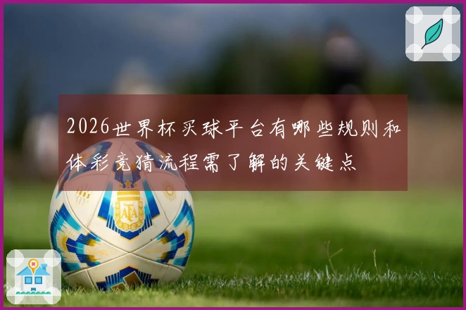 2026世界杯买球平台有哪些规则和体彩竞猜流程需了解的关键点